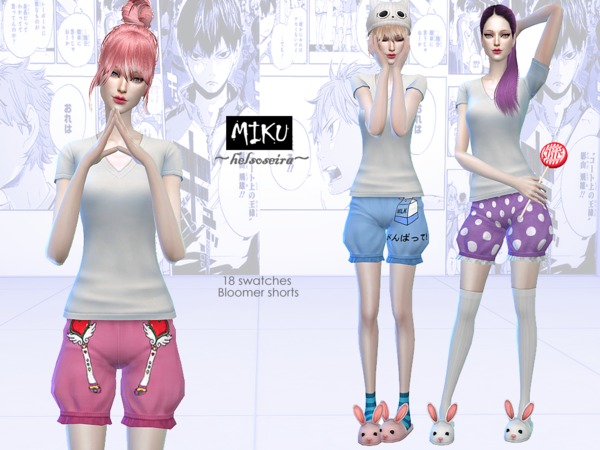 Sims 4 MIKU Bloomer Shorts Female by Helsoseira at TSR