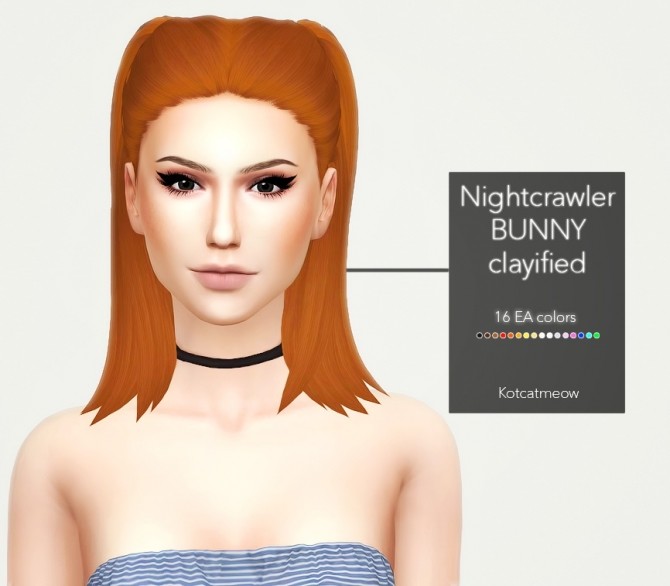 Sims 4 Nightcrawler Bunny Hair Clayified at KotCatMeow