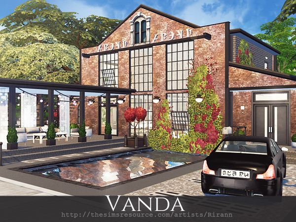 Sims 4 Vanda old factory converted into modern home by Rirann at TSR