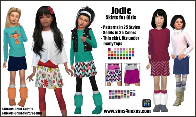 Sims 4 Jodie skirts by SamanthaGump at Sims 4 Nexus