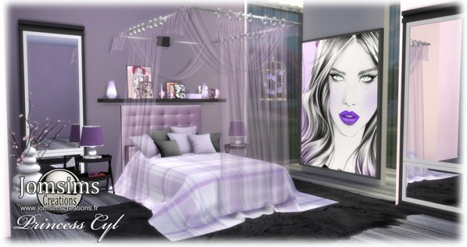 Sims 4 Princess Cyl girly bedroom at Jomsims Creations