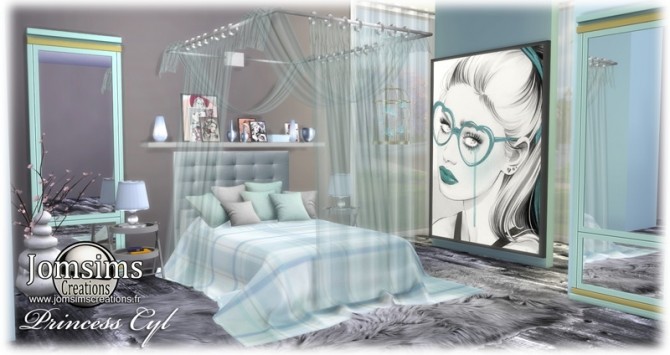 Sims 4 Princess Cyl girly bedroom at Jomsims Creations