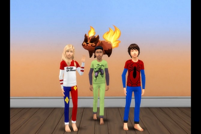 Sims 4 Kids Superhero Pajamas at Strenee Sims