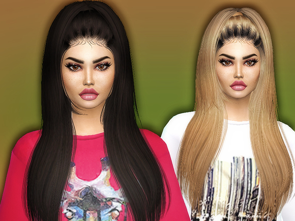 Sims 4 Kylie hair retexture by Sharareh at TSR