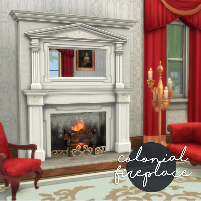 Sims 4 Colonial fireplace at Historical Sims Life