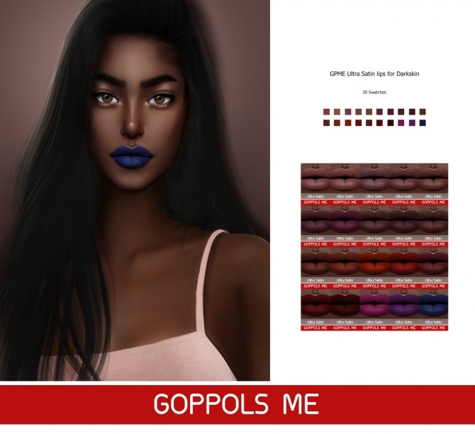 Sims 4 GPME Ultra Satin lips for Darkskin at GOPPOLS Me