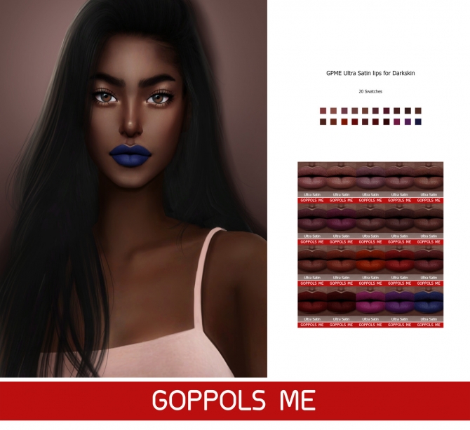 GPME Ultra Satin lips for Darkskin at GOPPOLS Me » Sims 4 Updates