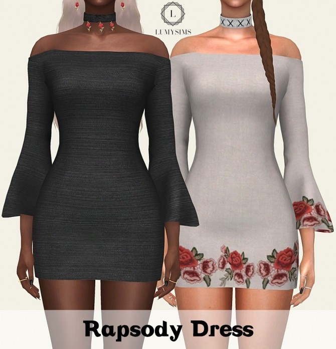 Sims 4 Rapsody Dress at Lumy Sims