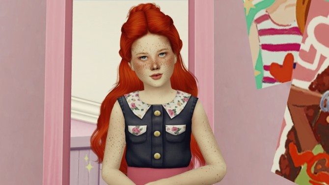 Sims 4 WINGS HAIR ETS1123 KIDS VERSION by Thiago Mitchell at REDHEADSIMS