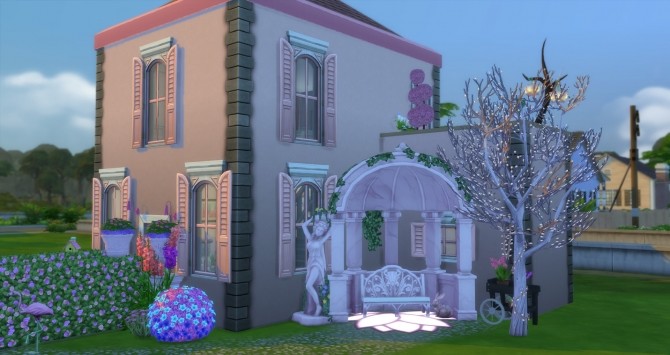 Sims 4 Obnoxiously Pink Tiny House by Astonneil at Mod The Sims