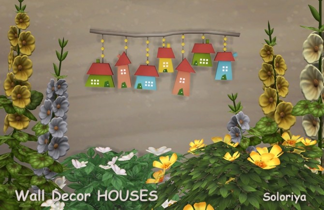 Sims 4 Wall Decor HOUSES at Soloriya