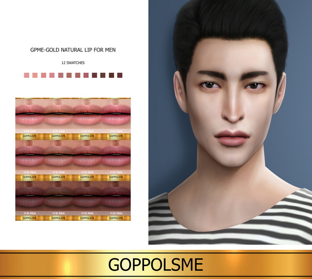 Sims 4 GPME GOLD Natural lip for men at GOPPOLS Me