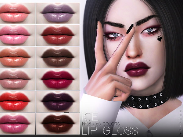 Sims 4 Ice Lip Gloss N158 by Pralinesims at TSR