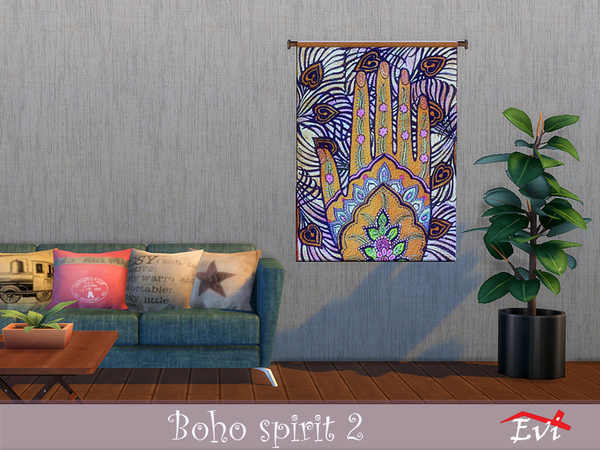 Sims 4 Boho spirit 2 wall decoration by Evi at TSR