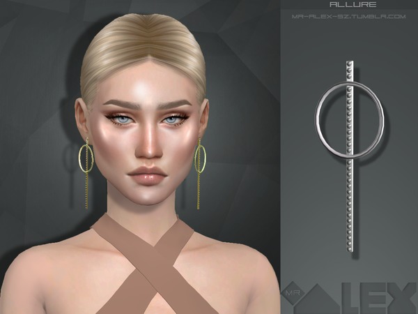 Sims 4 Allure earrings by Mr.Alex at TSR
