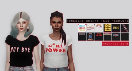 Puresims Chunky Tees Recolors at Dream Team Sims