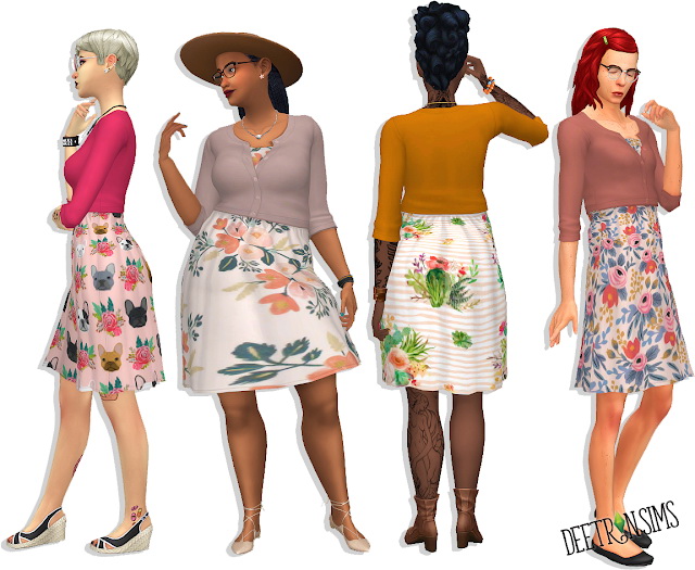 Sims 4 Cardi Dress Longer at Deetron Sims