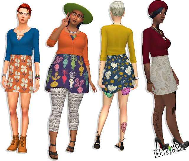 Sims 4 Cardi Dress Shorter at Deetron Sims