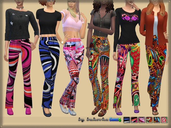 Sims 4 Color Pants by bukovka at TSR