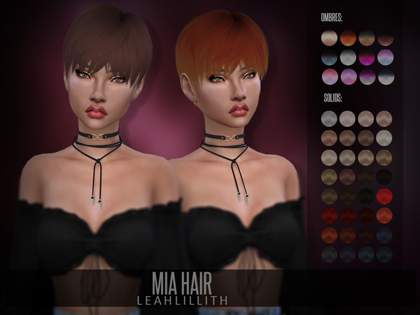 Sims 4 Mia Hair by Leah Lillith at TSR
