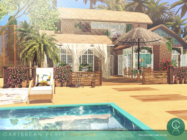 Sims 4 Caribbean Pearl home by Pralinesims at TSR