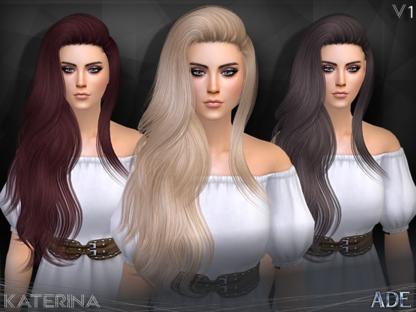 Sims 4 Katerina V1 hair by Ade Darma at TSR