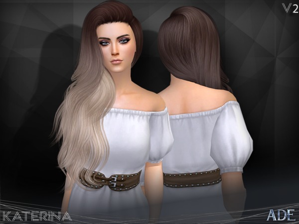 Sims 4 Katerina V2 hair by Ade Darma at TSR