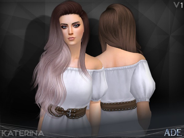Sims 4 Katerina V1 hair by Ade Darma at TSR