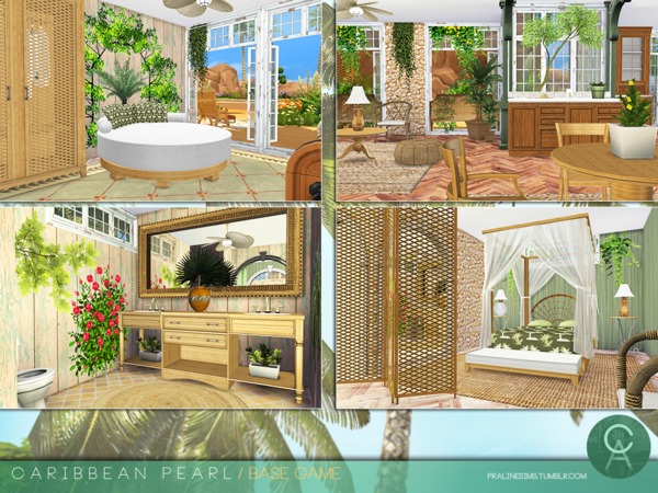 Sims 4 Caribbean Pearl home by Pralinesims at TSR