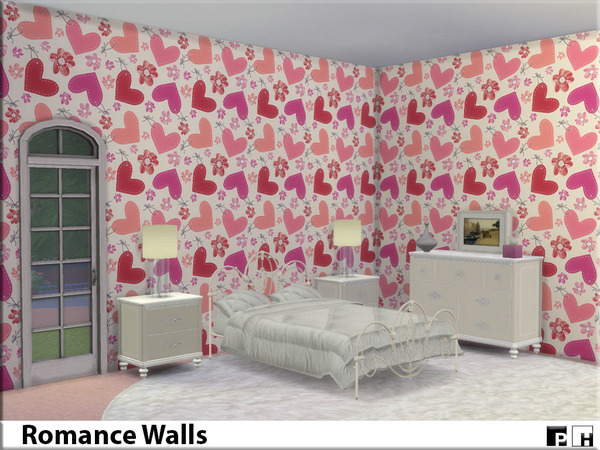 Sims 4 Romance Walls by Pinkfizzzzz at TSR