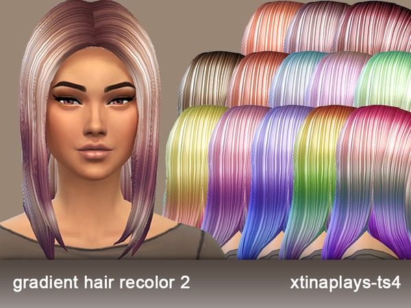 Sims 4 Gradient Hair Recolor 2 by xtinaplays ts4 at TSR