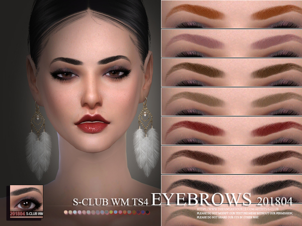 Sims 4 Eyebrows 201804 by S Club WM at TSR