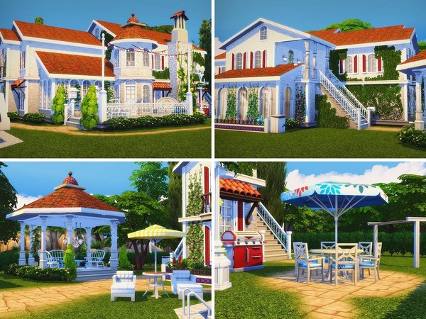 Sims 4 Mediterranean Beauty house by MychQQQ at TSR