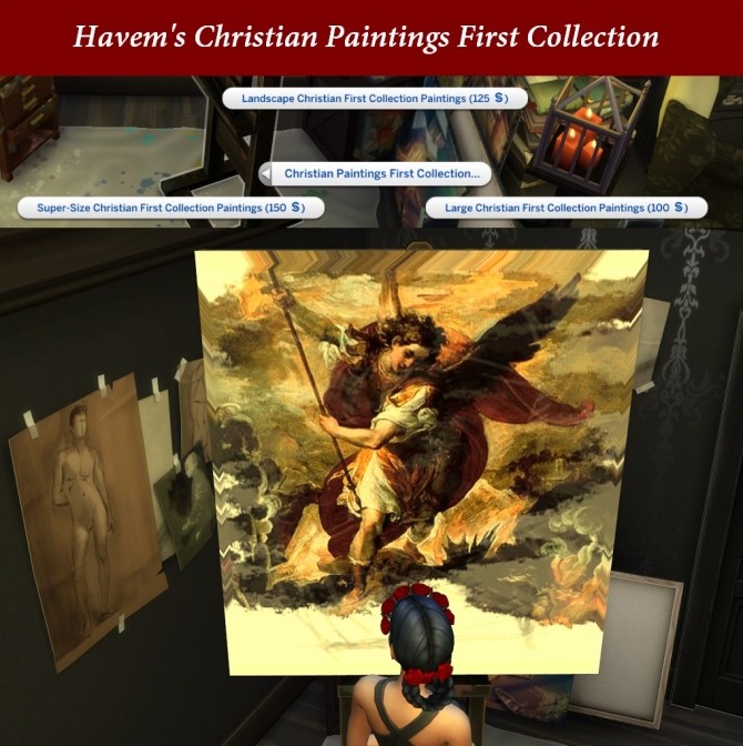 Sims 4 New Art Collection for easel with Christian Paintings by Havem at Mod The Sims