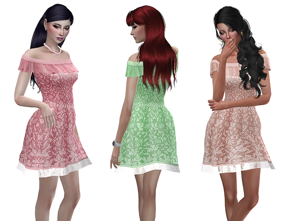 Sims 4 Short chiffon dress by Simalicious at TSR