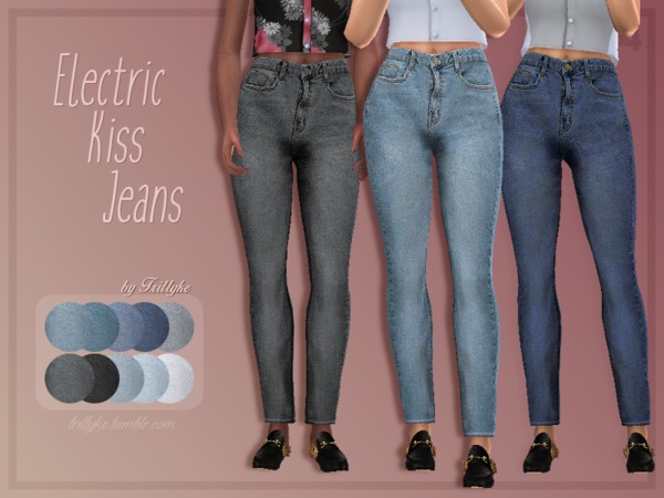 Sims 4 Electric Kiss Jeans by Trillyke at TSR