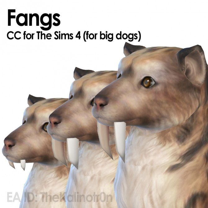 Sims 4 Fangs for big dog at Kalino