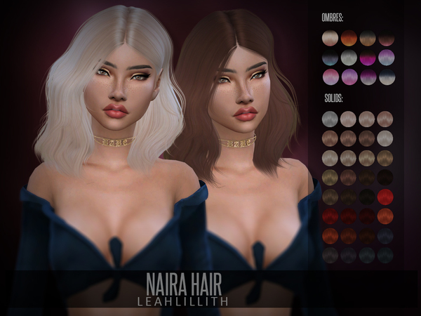 Sims 4 Naira Hair by Leah Lillith at TSR