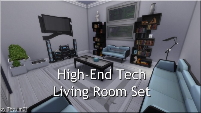 Sims 4 High End Tech Living Room by TheJim07 at Mod The Sims