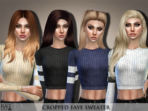 Sims 4 Cropped Faye Sweater by Black Lily at TSR
