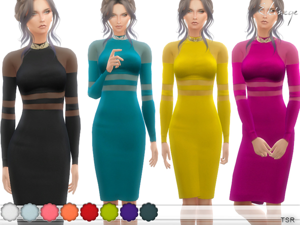 Sims 4 Sheer Cut Out Dress by ekinege at TSR