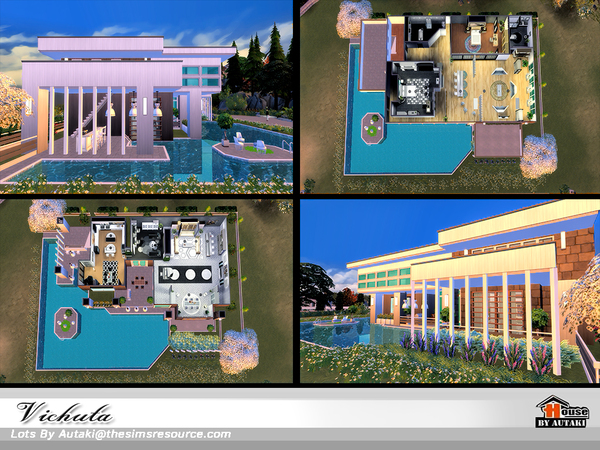 Sims 4 Vichuta Modern house NoCC by autaki at TSR