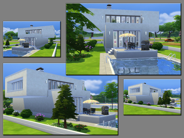 Sims 4 MB Stacked Construction modern cube style house by matomibotaki at TSR