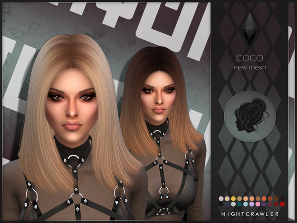 Sims 4 Coco hair by Nightcrawler at TSR