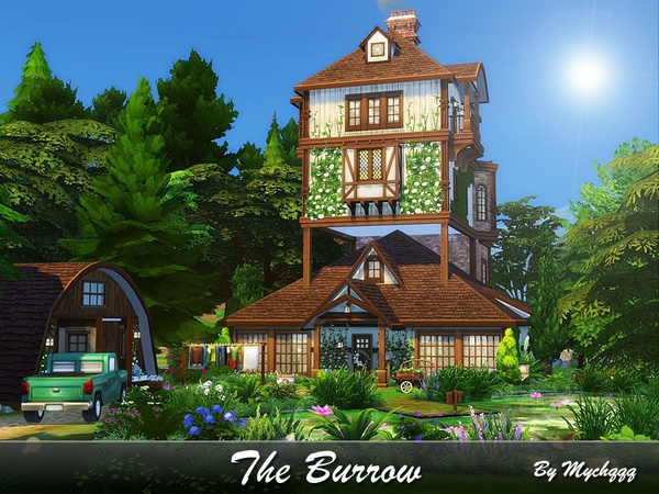 Sims 4 The Burrow house by MychQQQ at TSR