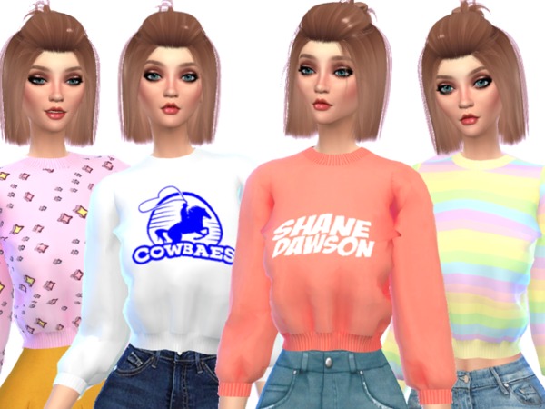 Sims 4 Tumblr Themed Crop Tops by Wicked Kittie at TSR