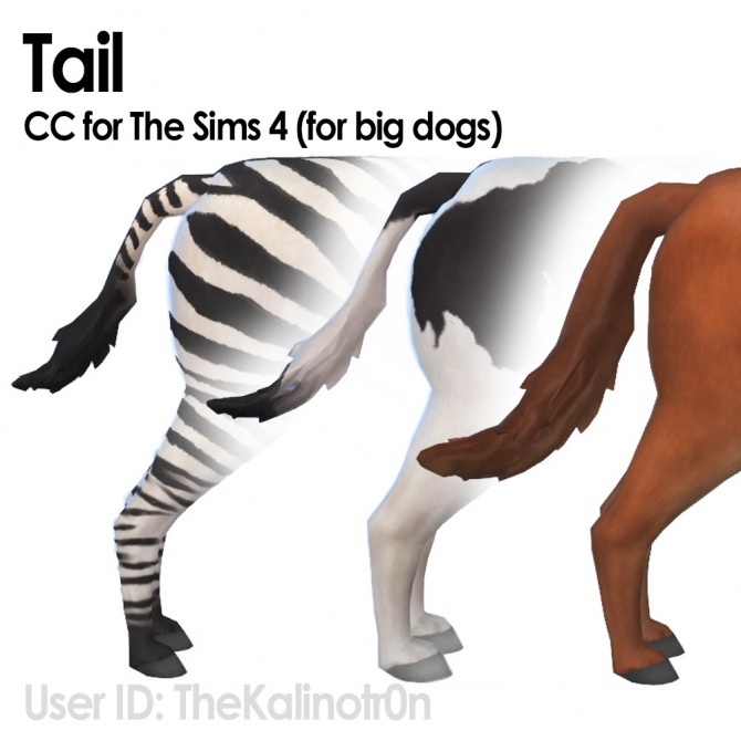 Tails for horses, cows or zebras at Kalino » Sims 4 Updates