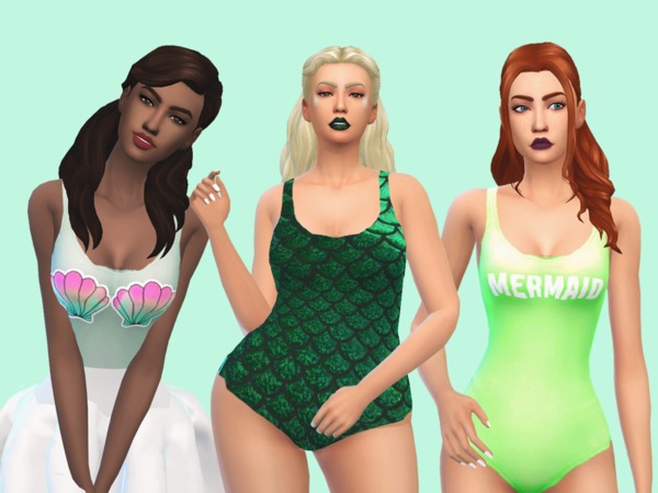Sims 4 Mermaid Bodysuit by Izah Matheus at TSR