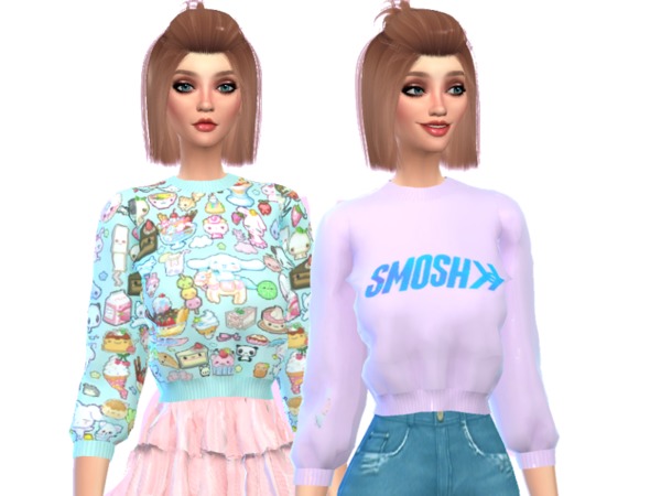 Sims 4 Tumblr Themed Crop Tops by Wicked Kittie at TSR
