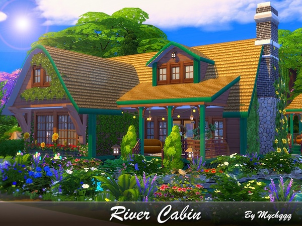 Sims 4 River Cabin by MychQQQ at TSR